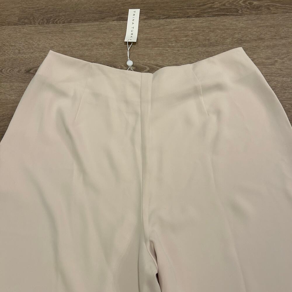 Trina Turk Bahooka Wide Leg Cropped Pant Ecru Size 10 NWT Cuffed Hem - Picture 8 of 15